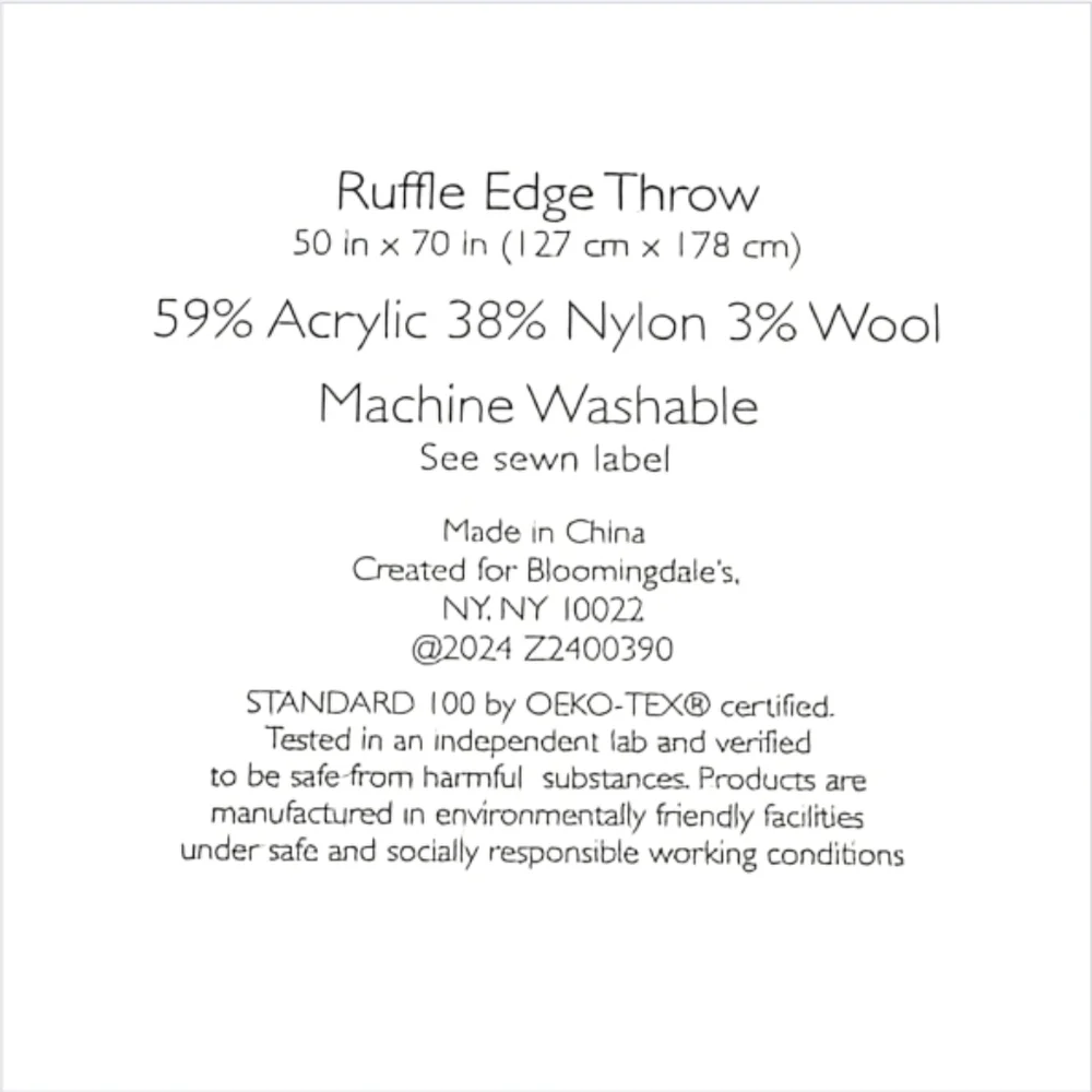 Sky Ruffle Edge Knit Throw Blanket Charcoal Gray 50 X 70